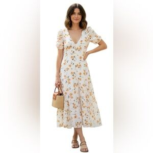 Reformation NEW NWT Cosa Midi v neck Dress size 0 women’s floral lightweight